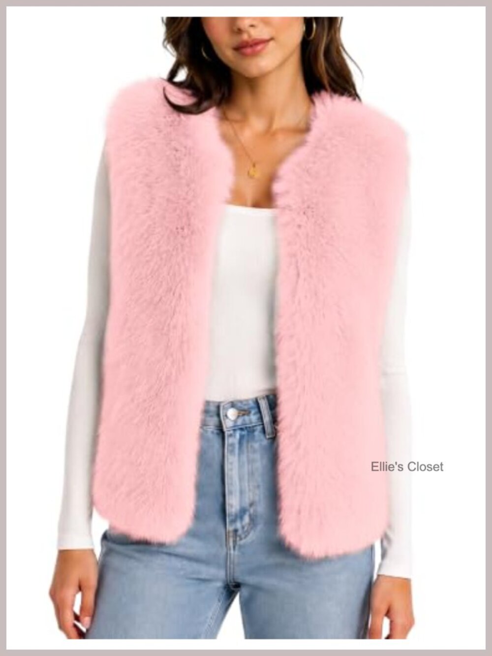 LOMON Faux Fur Vest Sleeveless Button Winter Layering Women's Outerwear